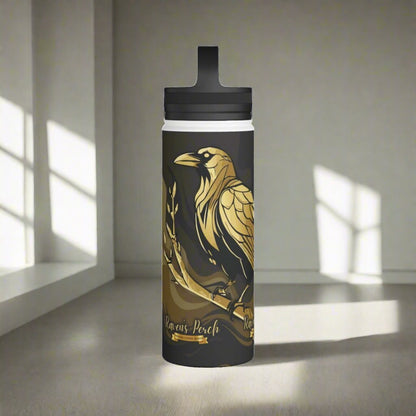 Stainless Steel Bottle - Gold Raven (18oz)