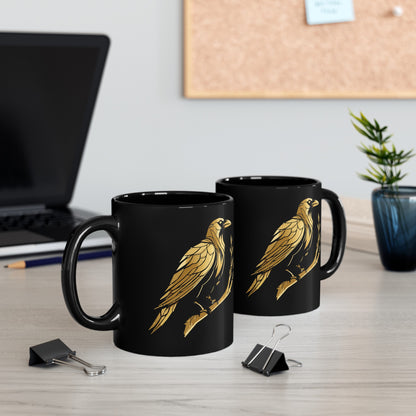 Black Mug - Gold Raven (11oz, 15oz)