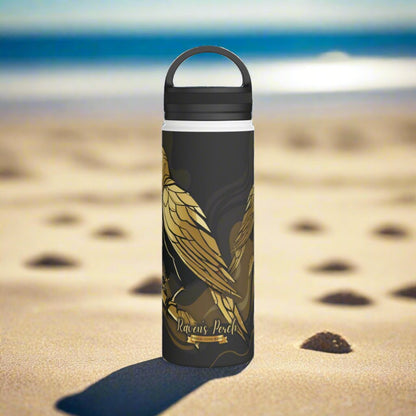 Stainless Steel Bottle - Gold Raven (18oz)