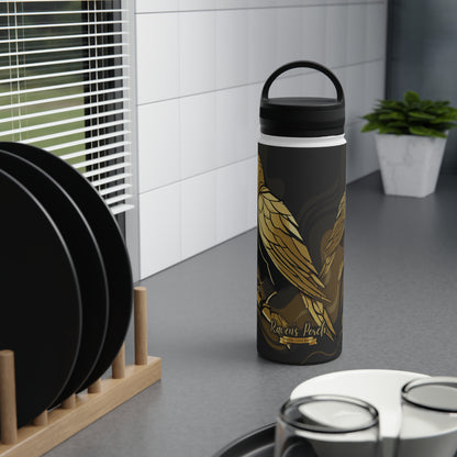 Stainless Steel Bottle - Gold Raven (18oz)