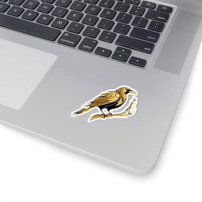 Kiss-Cut Sticker - Gold Raven