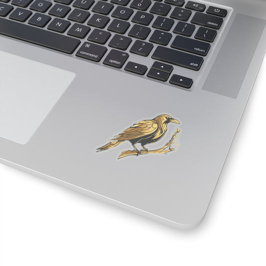 Kiss-Cut Sticker - Gold Raven