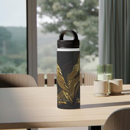 Stainless Steel Bottle - Gold Raven (18oz)